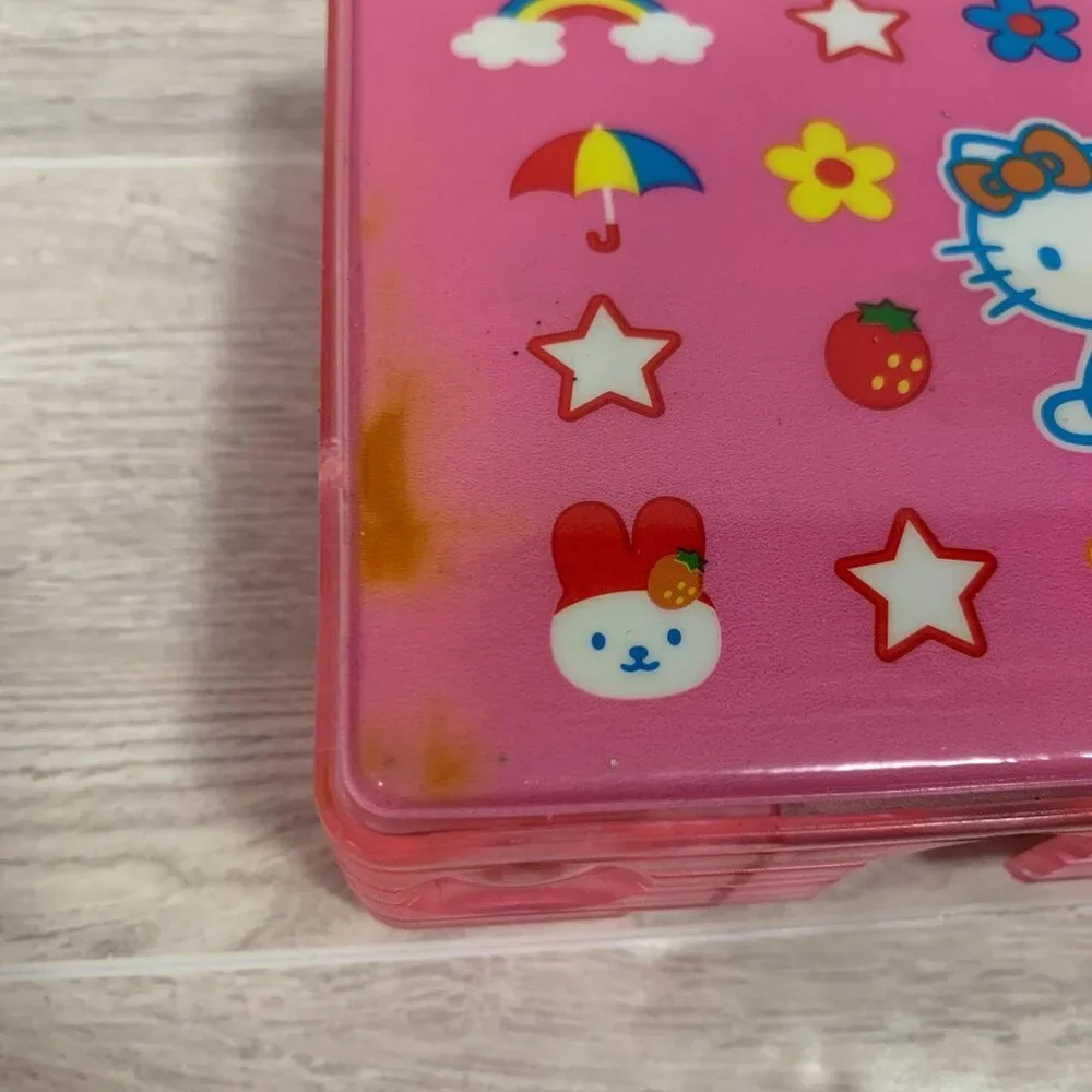 Vintage 2002 Sanrio Japan Hello Kitty And Mimmy Vinyl Magnetic Pencil Case